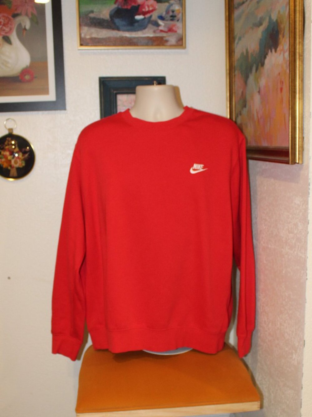 Nike Sportswear Club Fleece Red Crewneck Sweatshirt Men’s XL